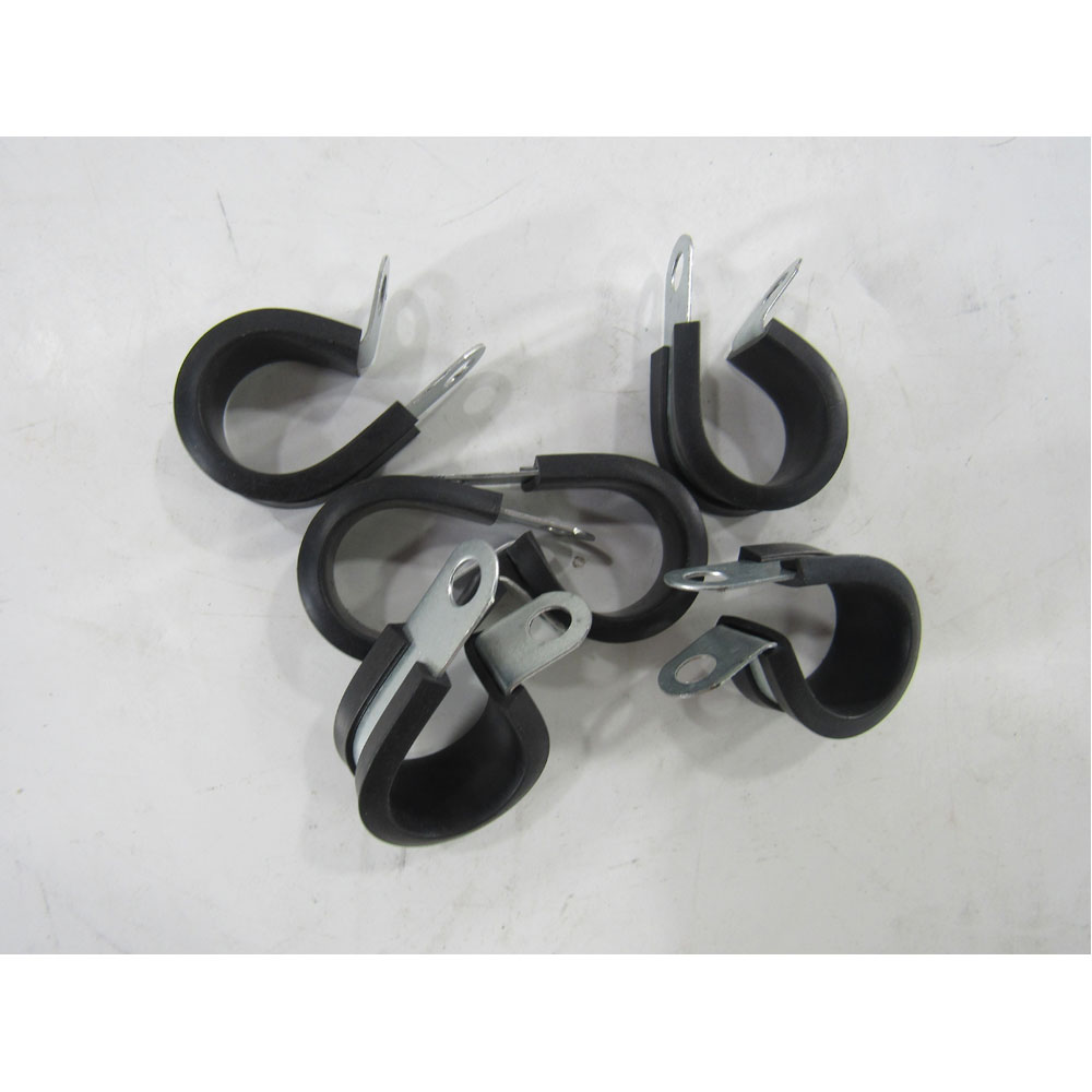NyTrex Line Clamp 173902; Cushioned Line Clamp 1 -08AN Natural, Black Stainless Steel, Rubber 