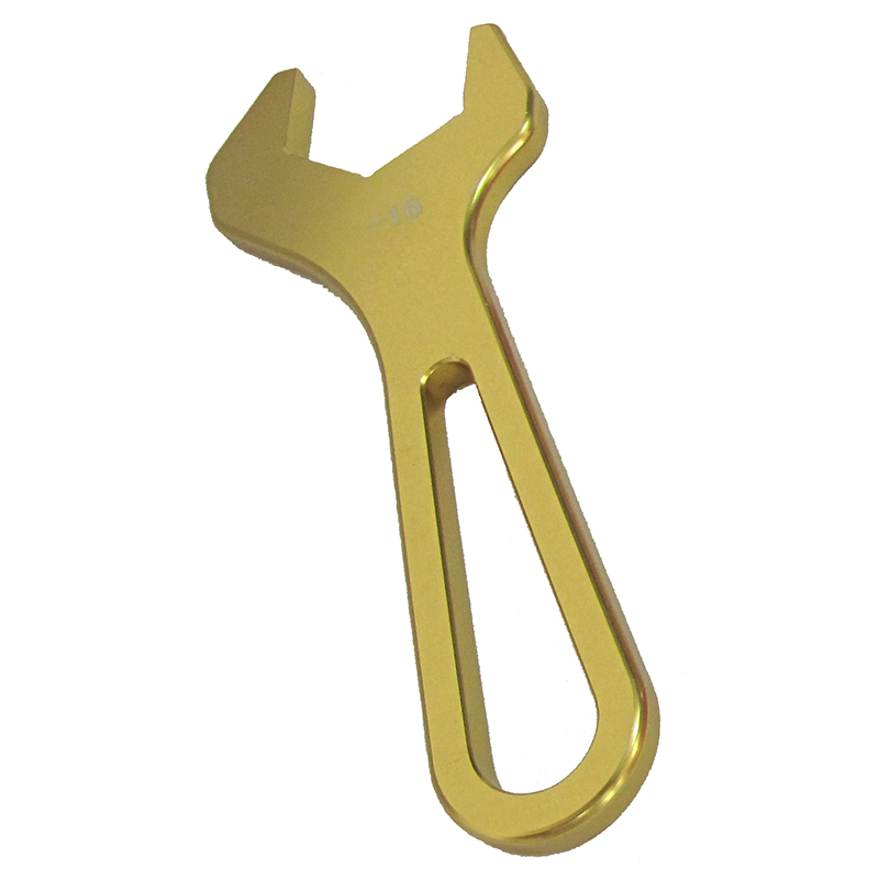NyTrex AN Wrench 180199; Single Open End Gold Anodized Aluminum -16AN 