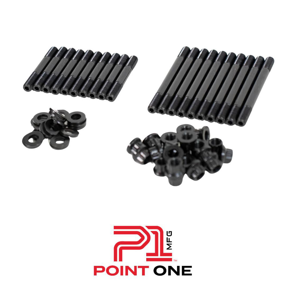 P1 Manufacturing Crankshaft Main Cap Studs K063-M01S; 12-Point Stud Black Oxide S220 for Ford 7.3L Godzilla 