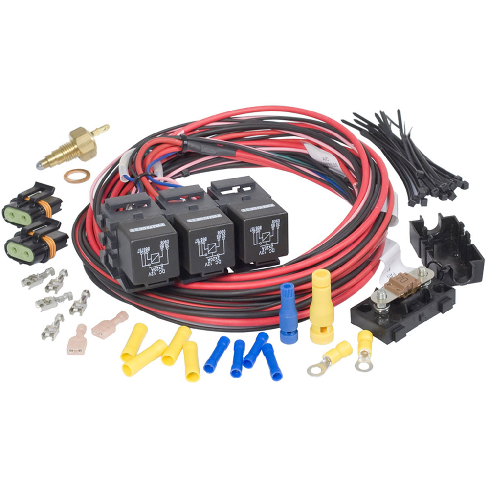 Photo for Painless Wiring Engine Coolant Fan Temperature Switch 30118; LSX Dual Fan Relay Kit 205 deg. F 2 Fan M12 x 1.50 Thread In for GM LSX