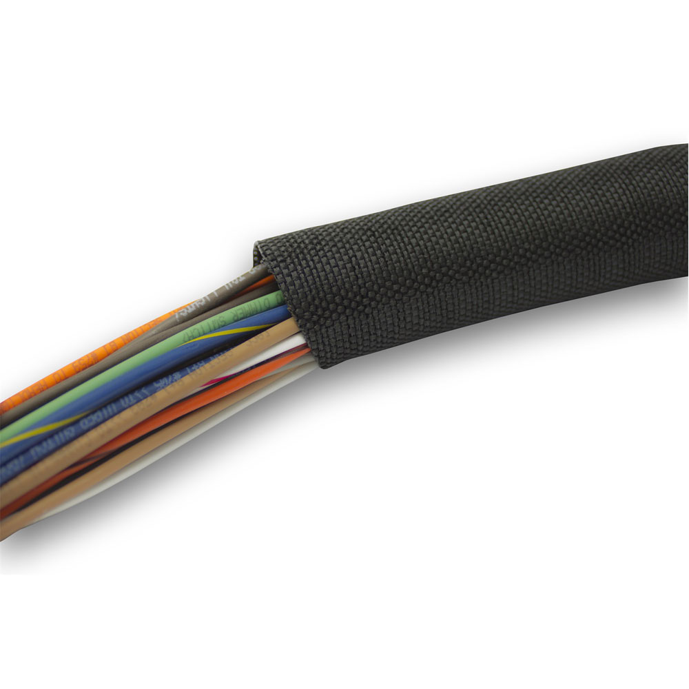 Photo for Painless Wiring Wire Conduit 70959; ClassicBraid Split Sleeve Black 3/4 in. 6 ft.