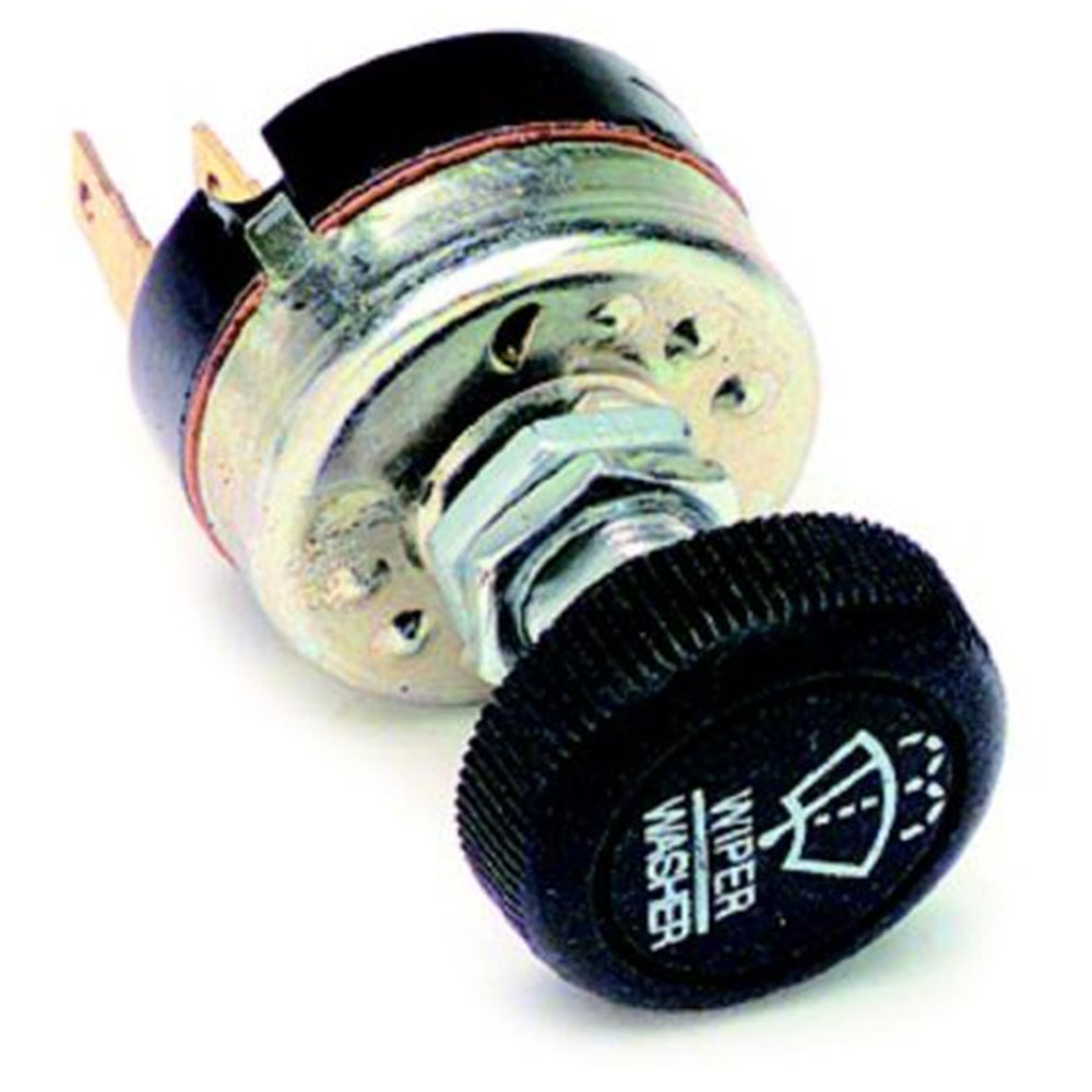 Photo for Painless Wiring Windshield Wiper Switch 80173; Universal Windshield Wiper Switch 6 Amp Unlighted Rotary, Push Button