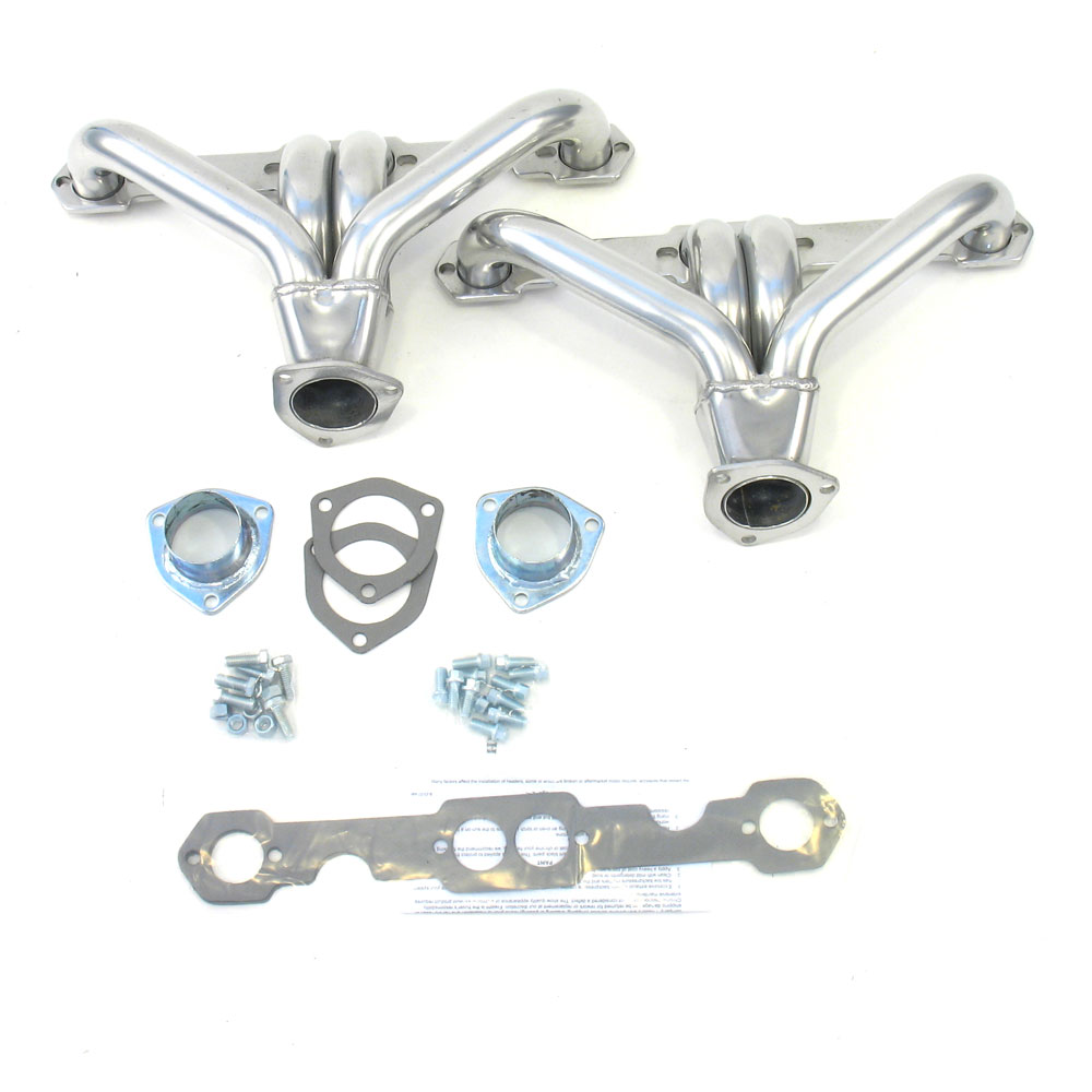 Photo for Patriot Exhaust Exhaust Header H8037-1; Tight Tuck 1.625 in. 2.500 in. Shorty 16 Gauge Ceramic Coated Mild Steel for Chevy 262 to 400