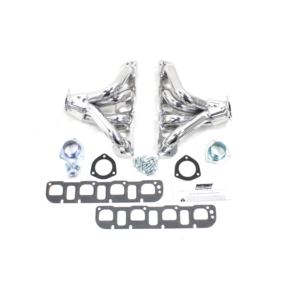 Photo for Patriot Exhaust Exhaust Header H8201-1; Tight Tuck, Street Rod 1.750 in. 2.500 in. Shorty 16 Gauge Silver Ceramic Coated Steel for Dodge, Chrysler 5.7L, 6.1L HEMI