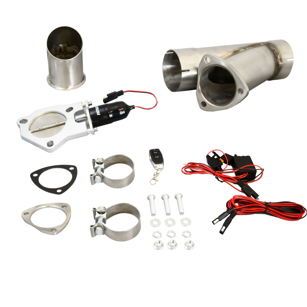 Patriot Exhaust Exhaust Cutout PEC300K-1; Electric Electrical 3.000 in. Natural Stainless Steel, Aluminum 