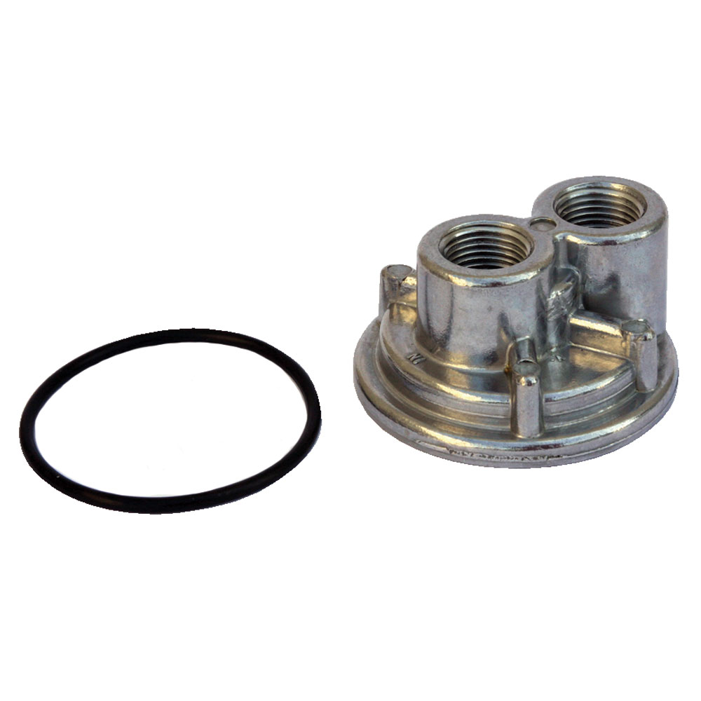 Perma-Cool Oil Filter Adapter Kit 111; Spin On Filter Adapter 3/4 in. -16 Natural Aluminum Dual Port 