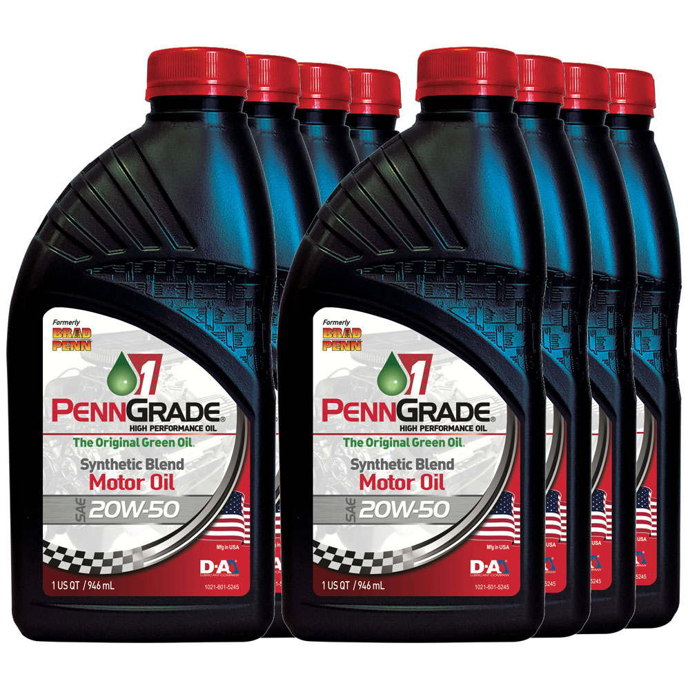 Photo for PennGrade 1 Engine Oil 71196(8-PACK); High Performance Synthetic Blend Oil 20W-50 1 Quart Synthetic 