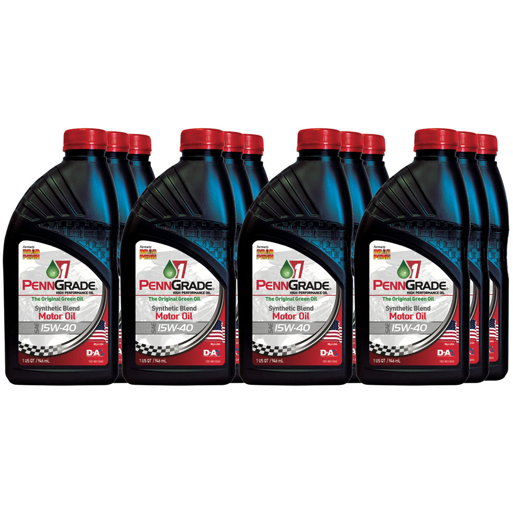 Photo for PennGrade 1 Engine Oil 71586(12-PACK); High Performance Synthetic Blend Oil 15W-40 1 Quart Synthetic 