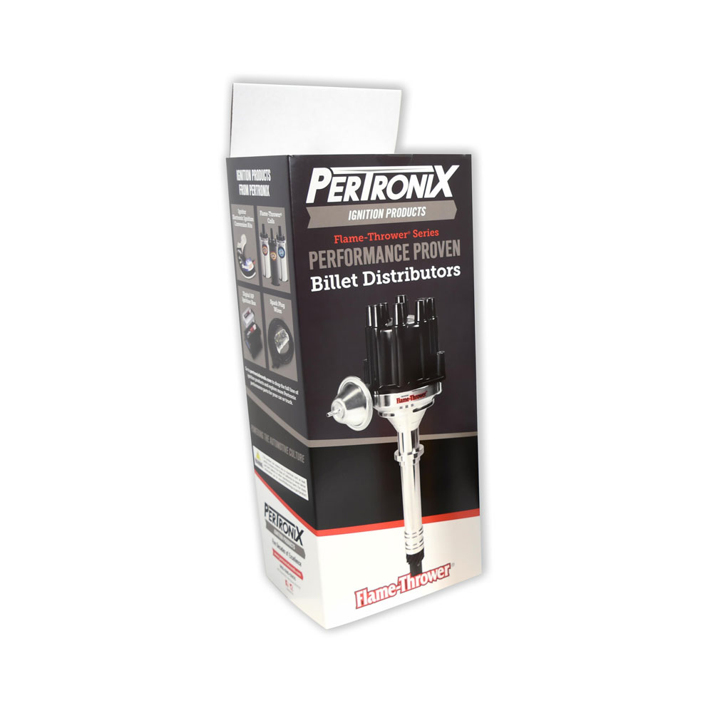 Pertronix Distributor D100710; Flame Thrower with Ignitor 2 Vacuum, Mechanical Hall Effect for Chevy 262 to 400, 396 to 454, 502 