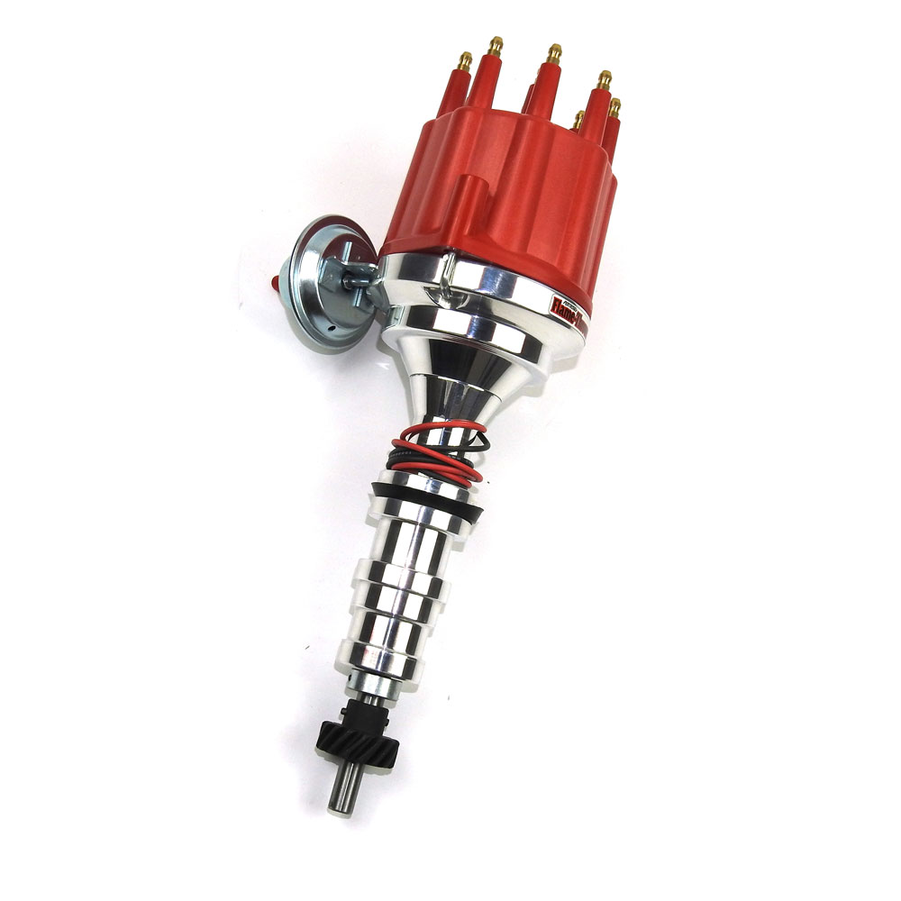Pertronix Distributor D133711; Ignitor II Flame Thrower Plug and Play Vacuum, Mechanical Hall Effect for Ford 332 to 428 FE 