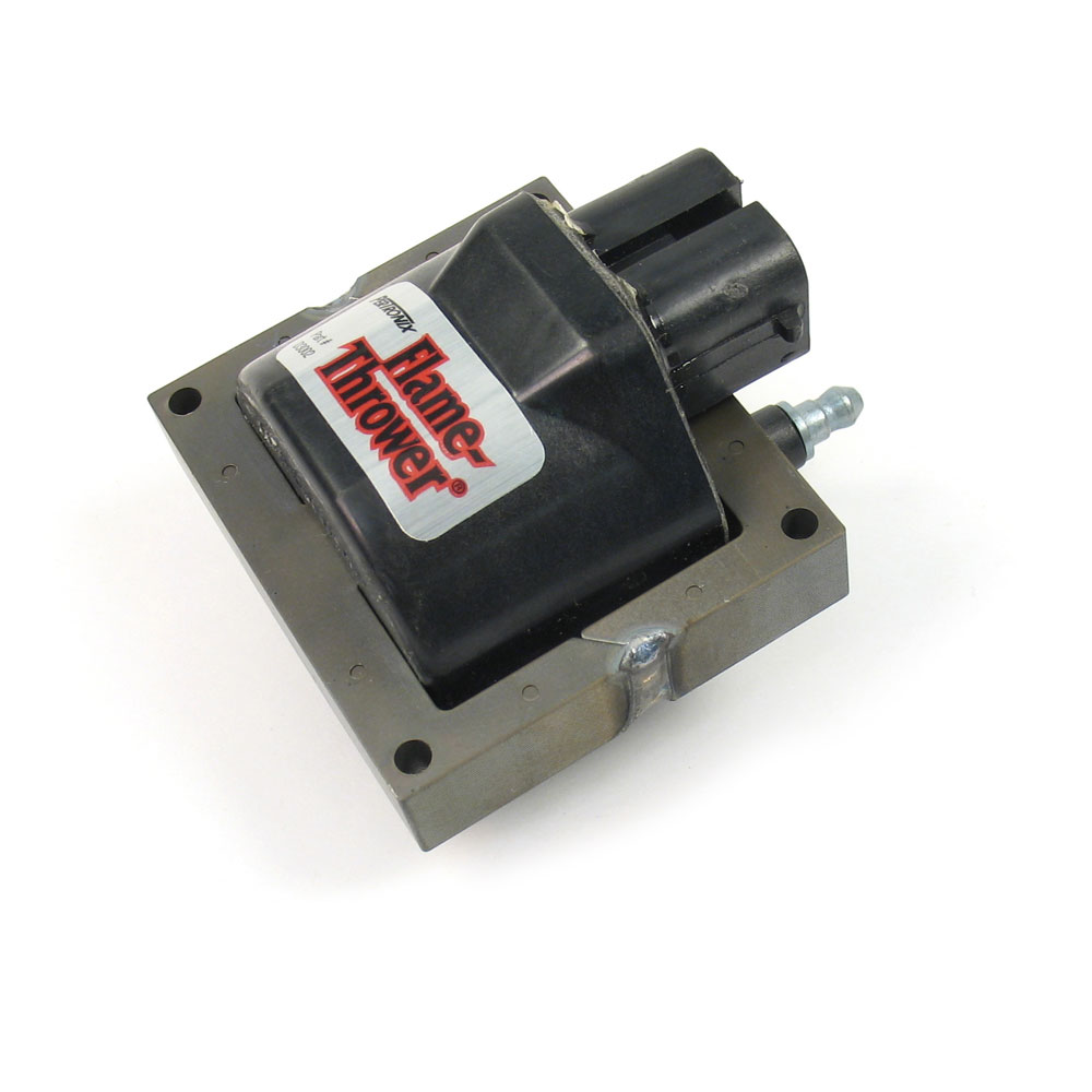 Pertronix Ignition Coil D3002; Flame Thrower Black 50000 Volt External Coil HEI, Male for 1985 to 1995 GM  