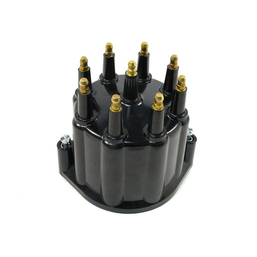 Pertronix Distributor Cap D650710; Black HEI/Male for V8 