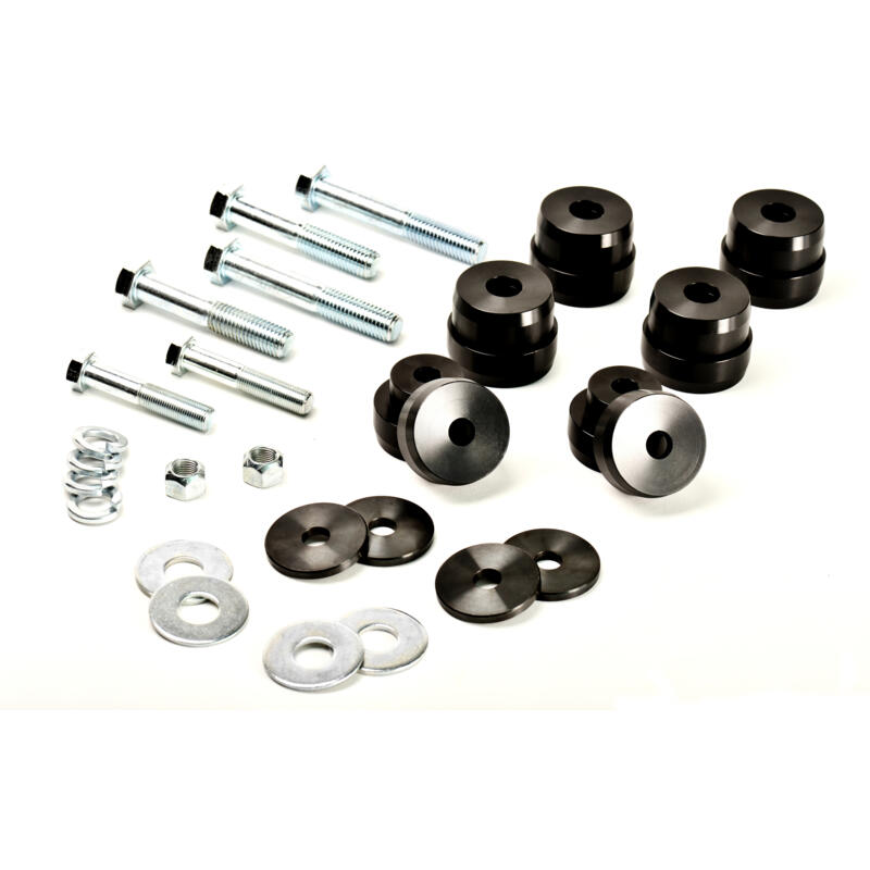 Proforged Body Mount Set 134-10005; Black Anodized Billet Aluminum for 1967 to 1981 Chevy 