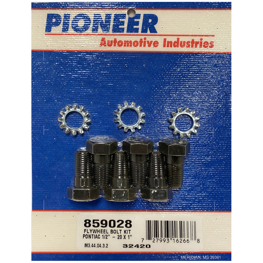 Pioneer Flywheel Bolt 859028; 1/2 in.-20 Hex Grade 8 Black Oxide for Pontiac 
