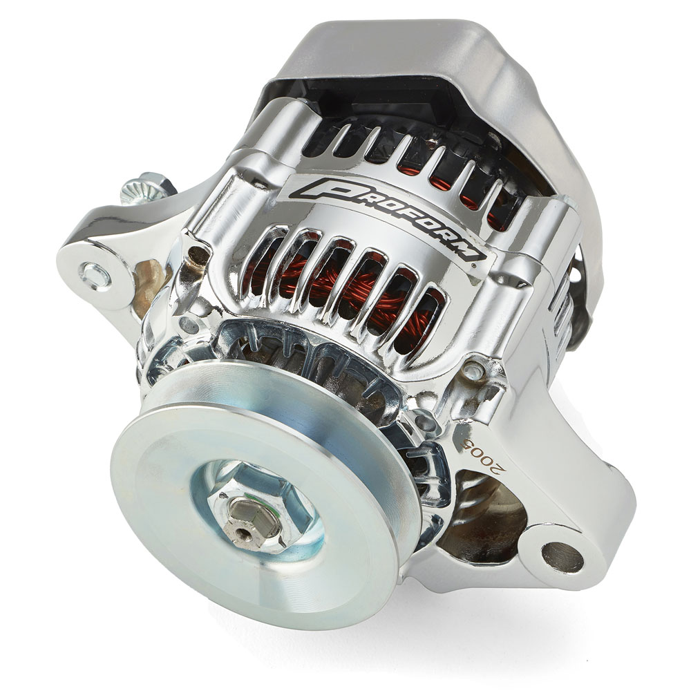 Proform Alternator 66431; 50 Amp Denso 50 Amp Chrome Denso Internal 