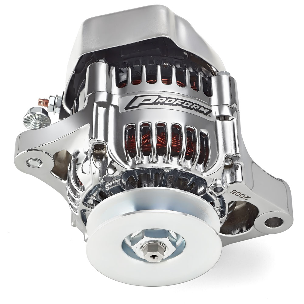 Proform Alternator 66431; 50 Amp Denso 50 Amp Chrome Denso Internal 
