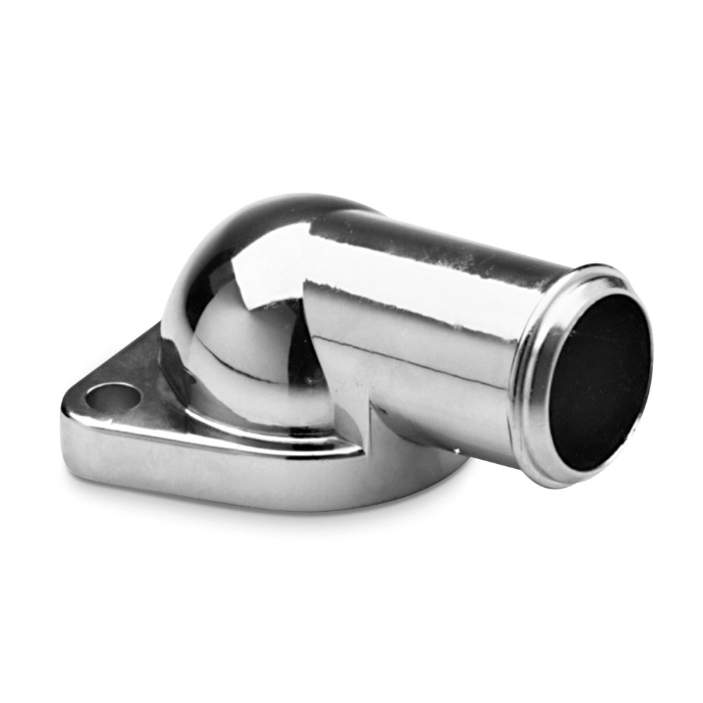 Photo for Proform Thermostat Housing 66212; 90 deg. O-Ring Fixed Chrome Aluminum for 1957 to 1979 Pontiac 326 to 455