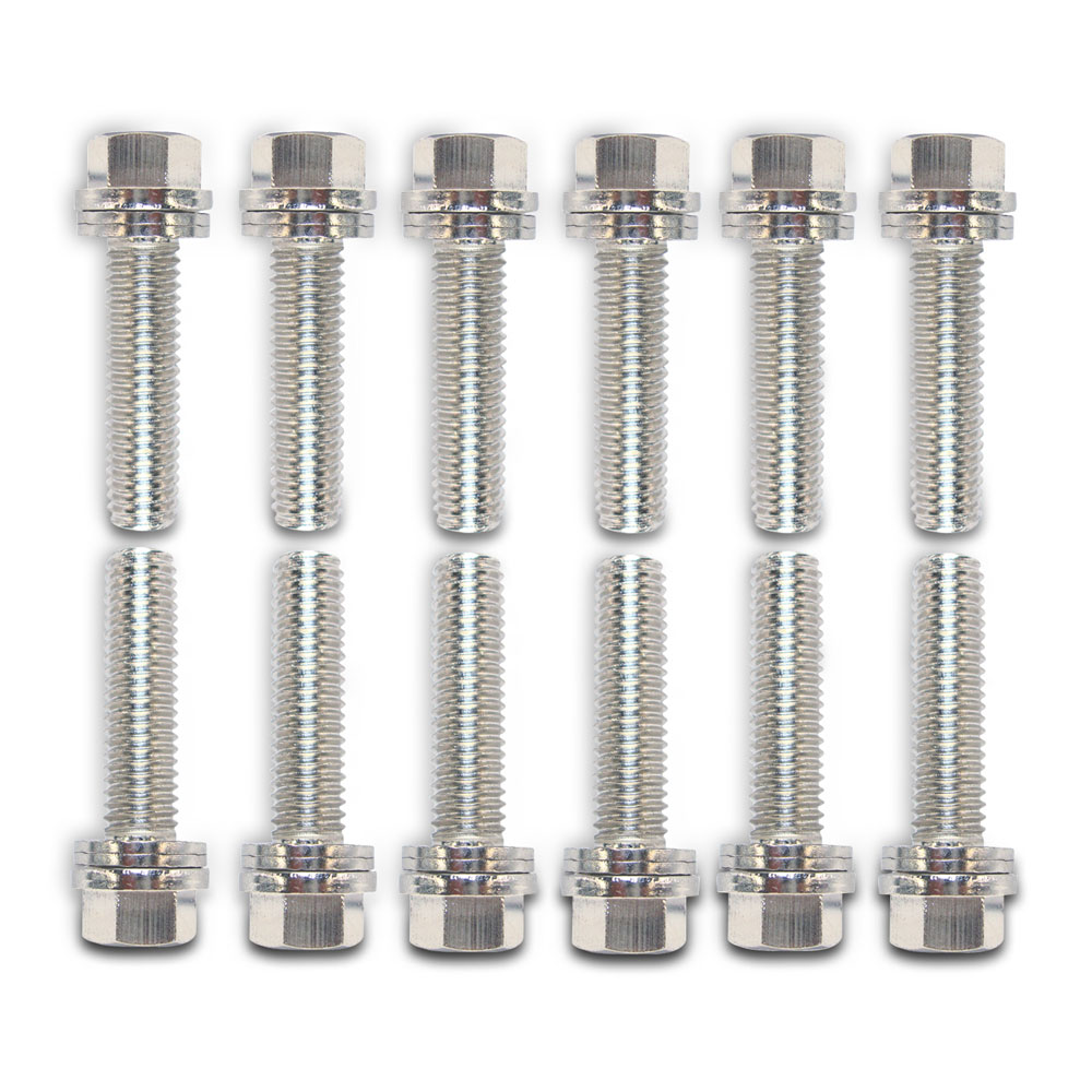 Photo for Proform Exhaust Header Bolt Kit 66755; Wedge Lock M8 x 1.25 Nickel Plated Steel Hex Head for Chevy LS 
