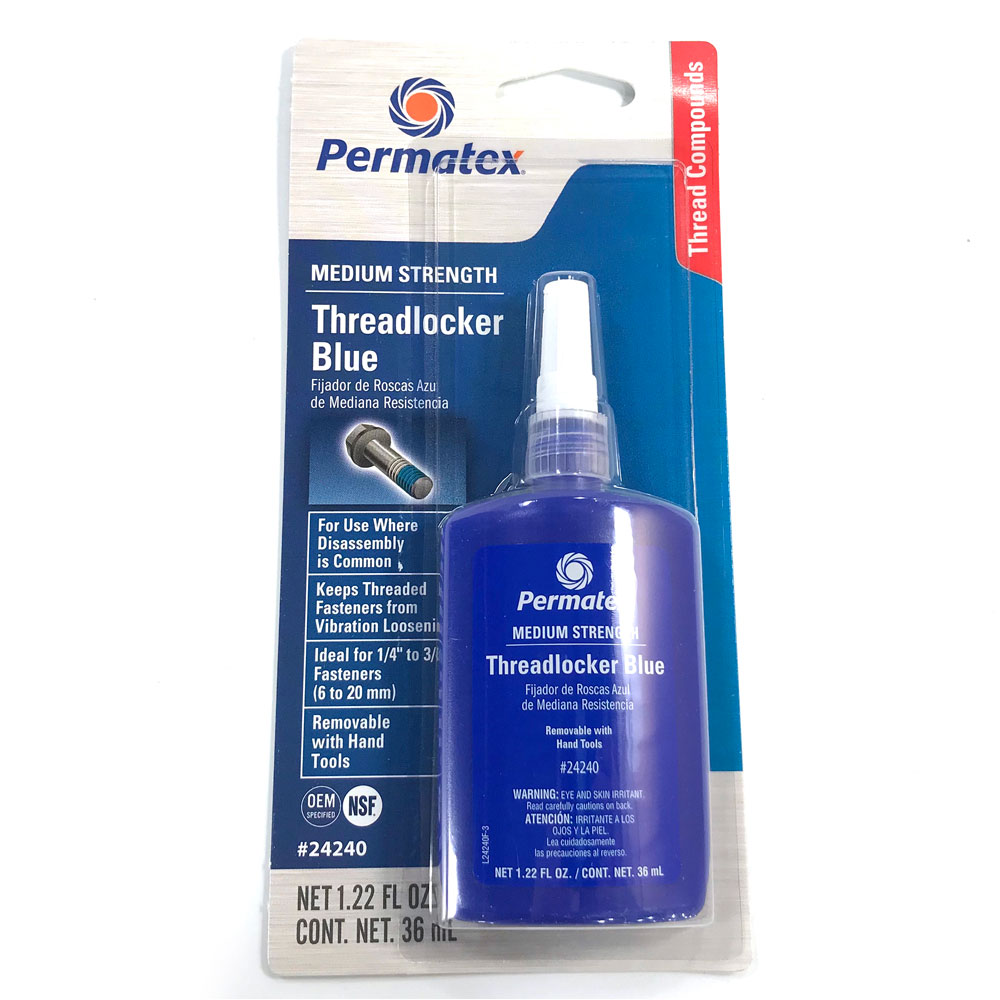 Photo for Permatex Thread Locker 24240(12-PACK); Medium Strength Blue 36.0 ml Squeeze Bottle