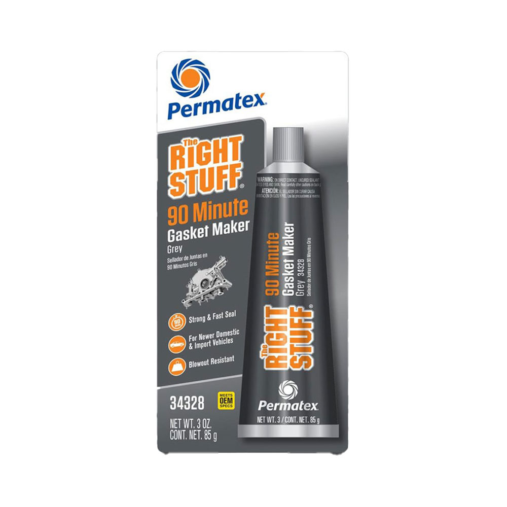 Permatex Gasket Making Compound 34328; The Right Stuff 90 Minute 3.0 oz. Squeeze Tube Gray Silicone Paste 