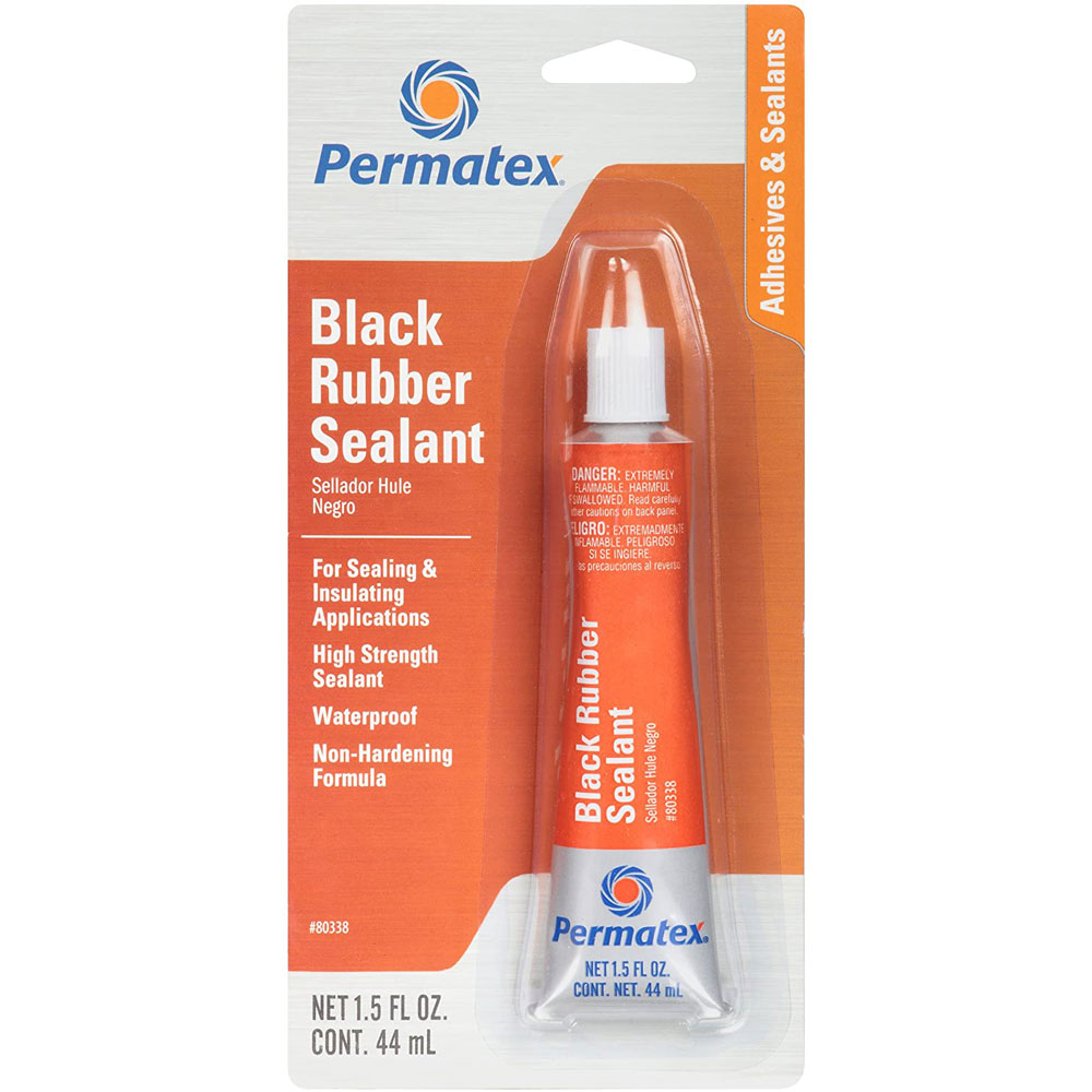 Photo for Permatex Multi Purpose Adhesive 80338; Black Rubber Sealant 1.50 oz. Squeeze Tube Black 500 deg. F Max 