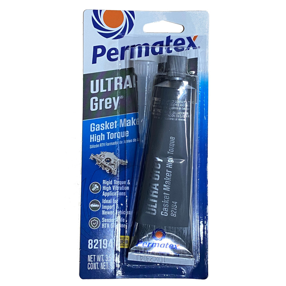 Permatex Gasket Making Compound 82194; Ultra Grey Rigid High Torque RTV 3.5 oz. Squeeze Tube Gray Silicone 
