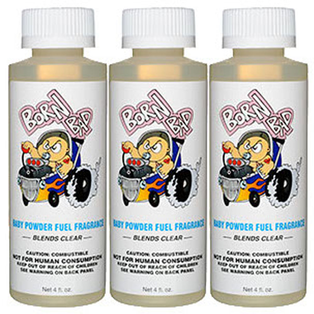 Photo for Power Plus Fuel Fragrance 19769-82(3-PACK); Born Bad Baby Powder 4.0 oz. 20 Gallon (gas), 10 Gallon (diesel), 35 Gallon (alcohol) 