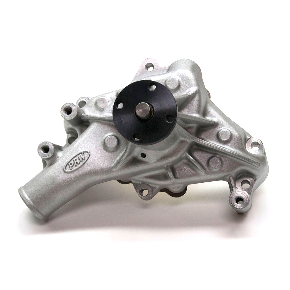 PRW Mechanical Water Pump 1435001; Quotient PQx High Volume Natural Aluminum Mechanical Long for 1969 to 1987 Chevy 262 to 400 