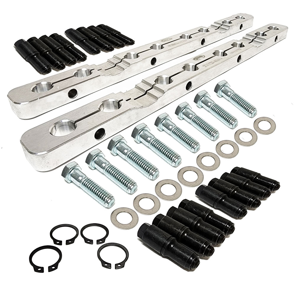 PRW Rocker Arm Stud Girdle 1535003; Solid Bar Natural Billet Aluminum for 1955 to 2000 Chevy 262 to 400 