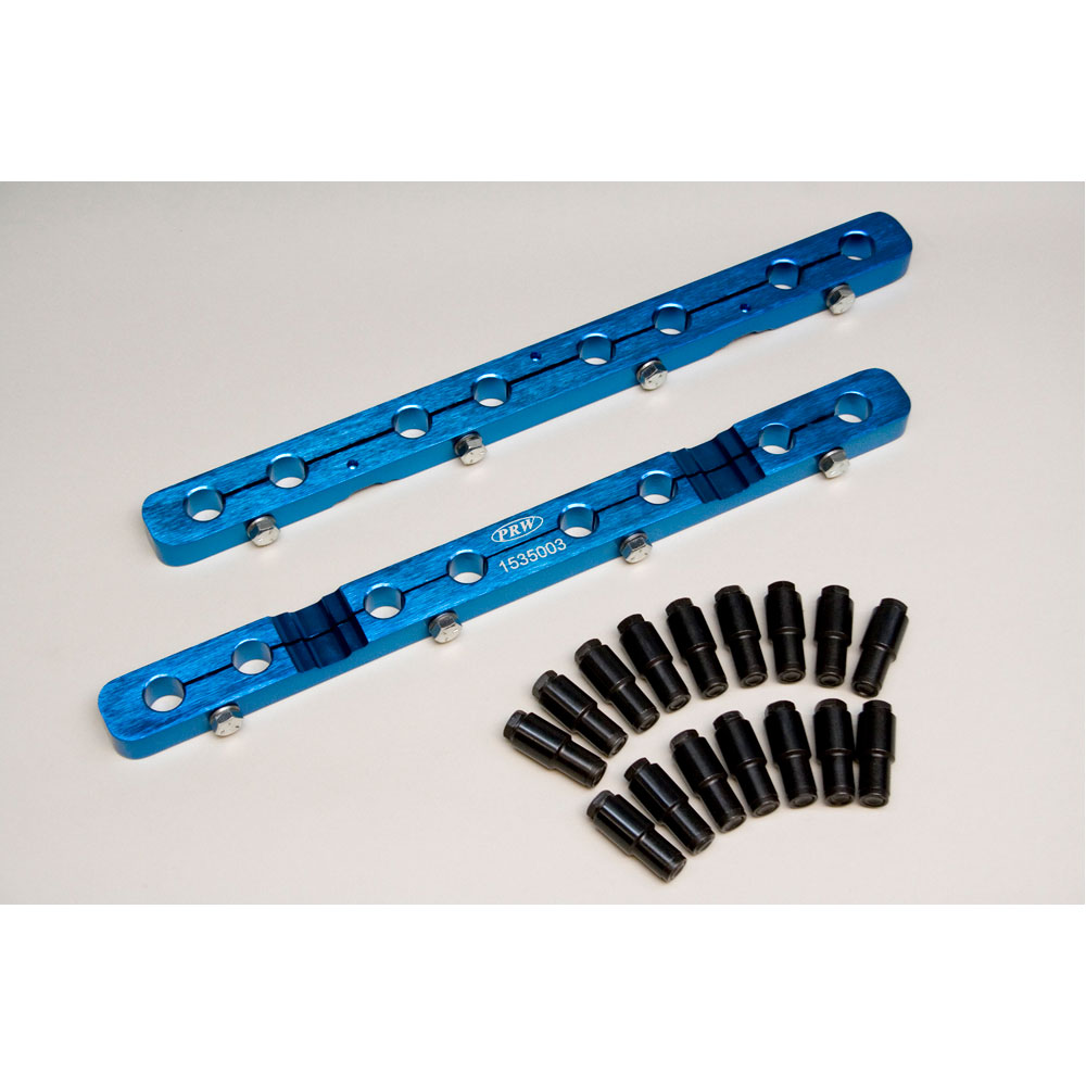 PRW Rocker Arm Stud Girdle 1535003; Solid Bar Natural Billet Aluminum for 1955 to 2000 Chevy 262 to 400 