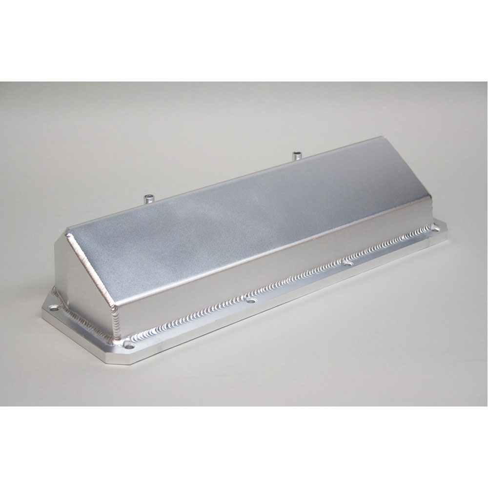 Photo for PRW Valve Cover Set 4035100; Silver Anodized Fabricated Aluminum for Ford 351C, 351M, 400