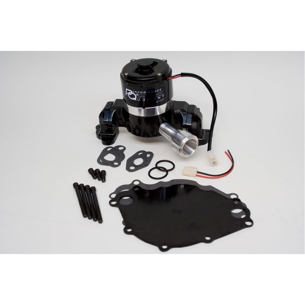 PRW Electric Water Pump 4430217; Quotient PQx 35 GPM Black Powdercoat Aluminum Electric for Ford 302 to 351W 