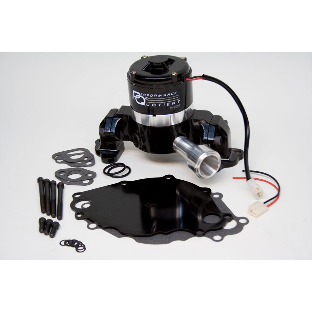 PRW Electric Water Pump 4430217; Quotient PQx 35 GPM Black Powdercoat Aluminum Electric for Ford 302 to 351W 