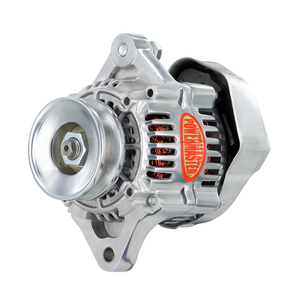Powermaster Alternator 28162; 55 Amp Polished Denso 