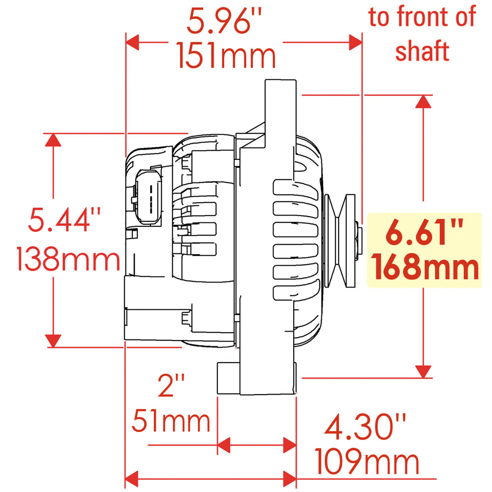 Photo for Powermaster Motorsports Alternator 8413; 120 Amp AD230