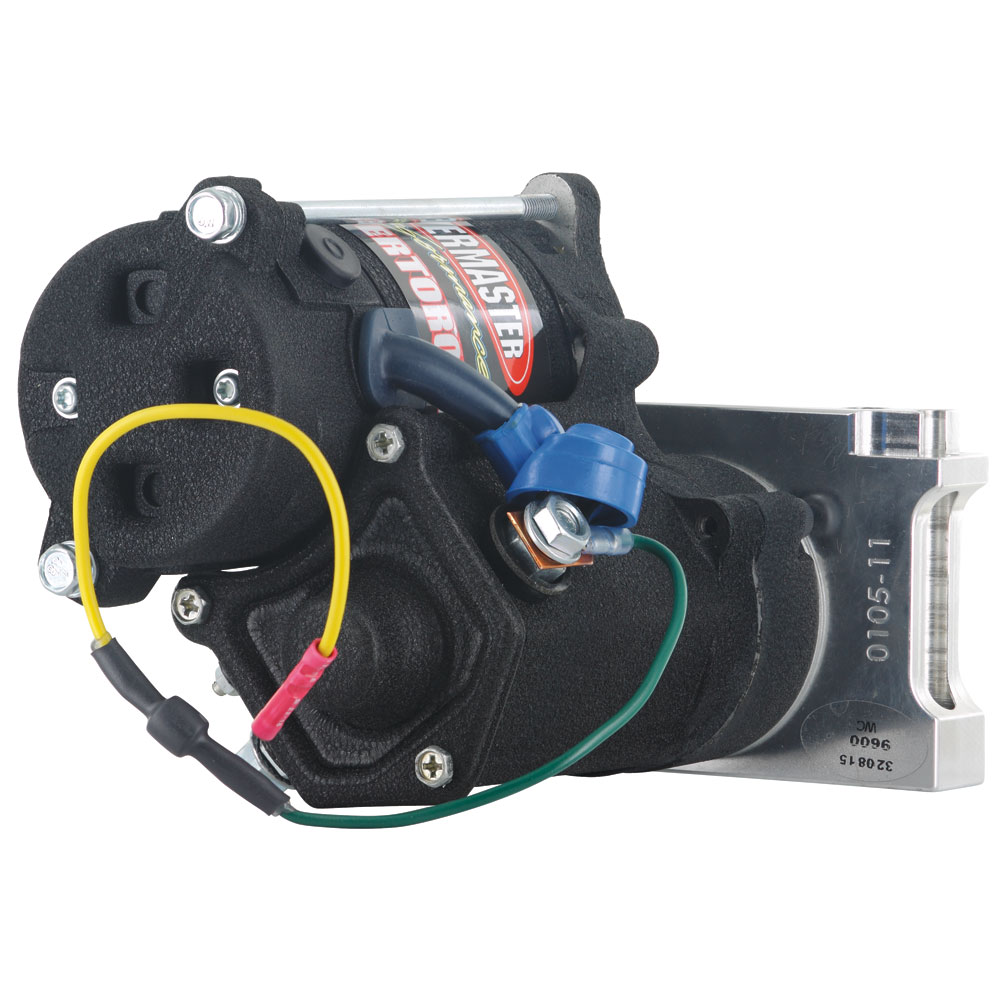 Powermaster Starter 9600; Mastertorque Black 153, 168 Tooth 1.80 HP Mini Denso Straight for Chevy 262 to 400, 396 to 454 