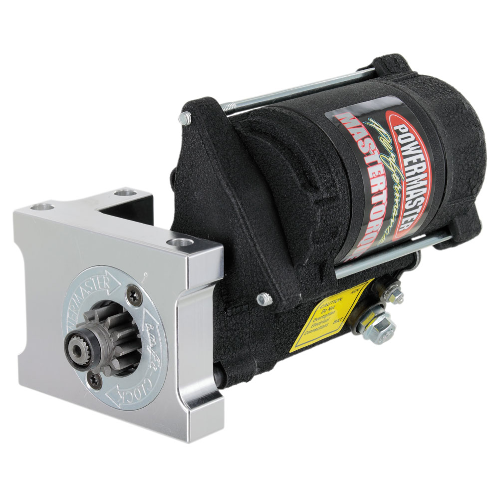 Powermaster Starter 9612; Mastertorque Black 168 Tooth 1.80 HP Denso Staggered, Straight for Chevy 262 to 400, 396 to 454 