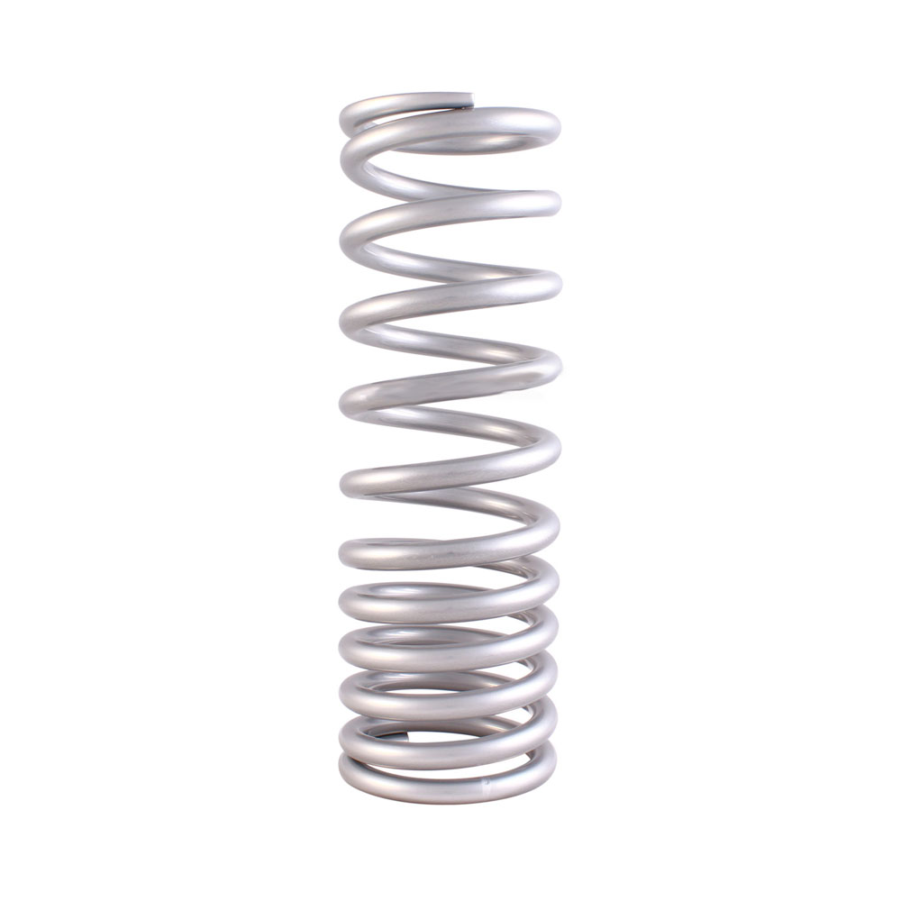 Photo for QA1 Coil Spring 10HT140/250; High Travel 140 to 250 lbs/in. Progressive 10.000 in. 2.500 in. Silver Powdercoat Chrome Silicon