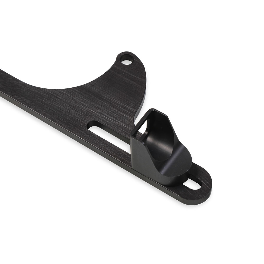 Quick Fuel Technology Carburetor Throttle Cable Bracket BR-66001; Black Billet Aluminum 4150 Square Bore 