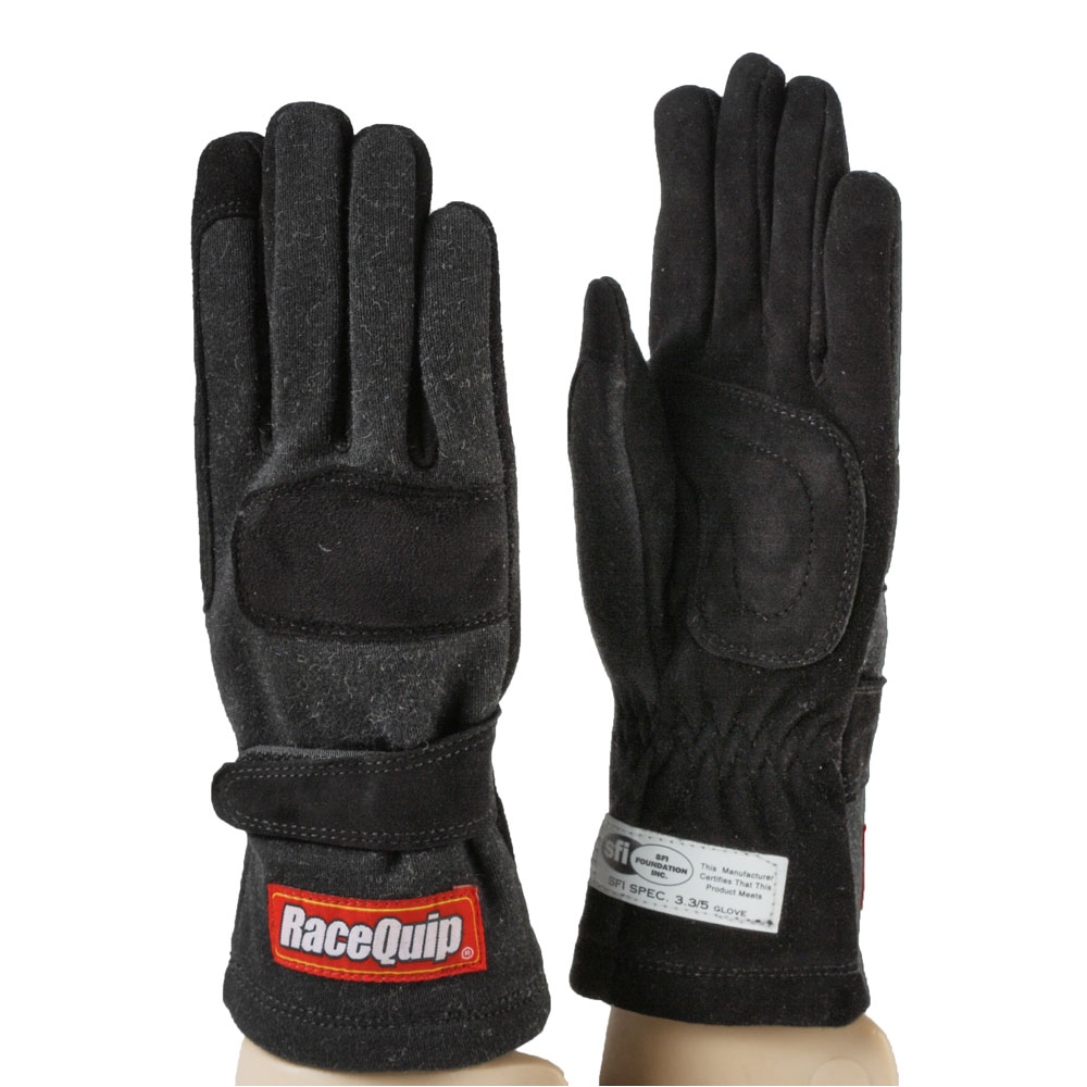 Photo for RaceQuip Racing Gloves 355002; SFI5 Small SFI 3.3, 5 Double Layer Black