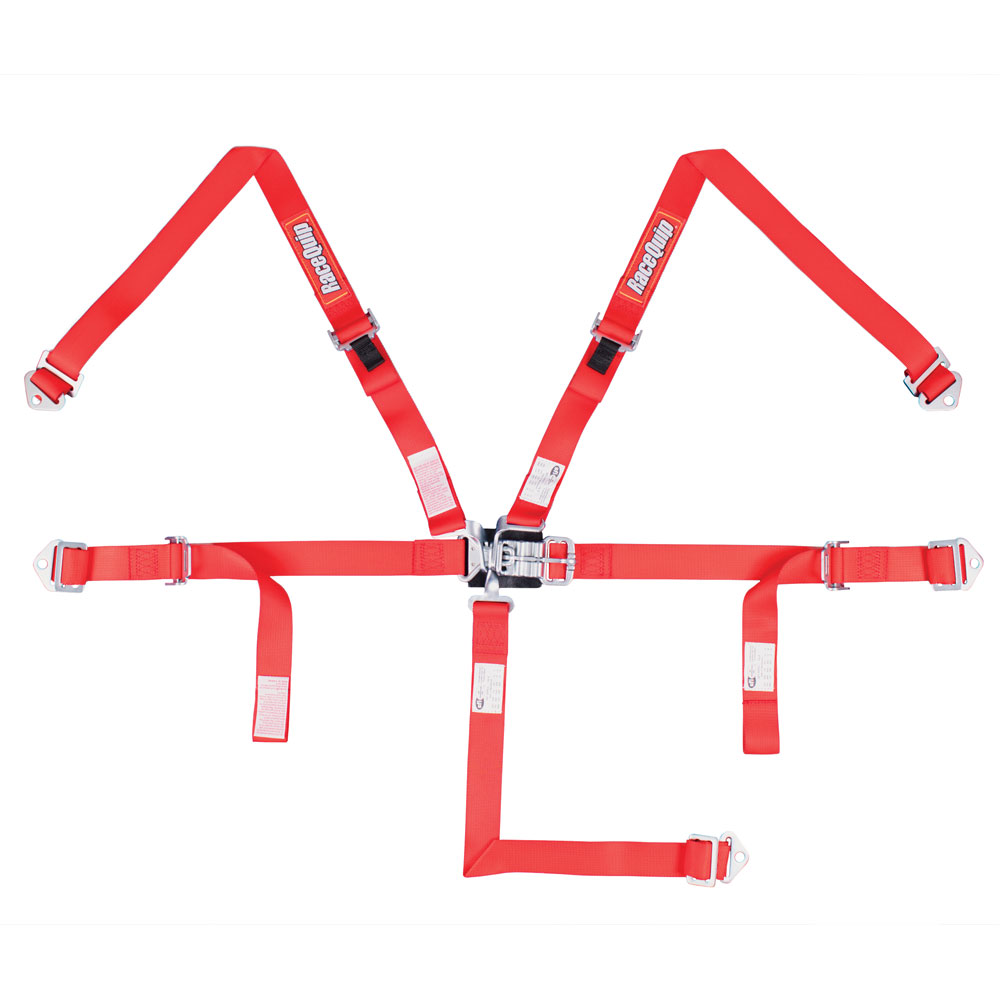 Photo for RaceQuip Seat Belt Harness 709019; Jr. Dragster, Quarter Midget 2.000 in. Red 5 Point Latch