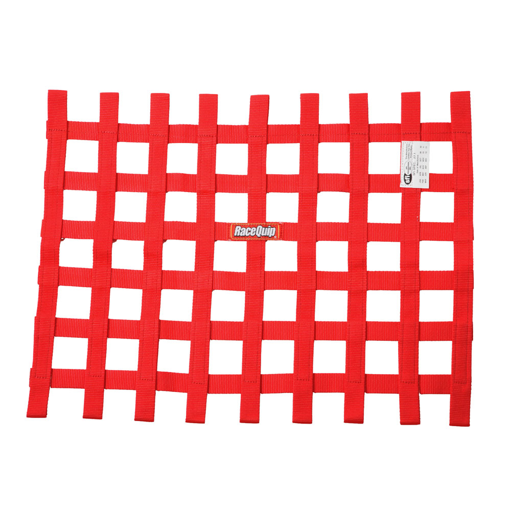 Photo for RaceQuip Window Net 725015; SFI 27.1 18.000 x 24.000 in. Red 1.000 in. Polypropylene Webbing 