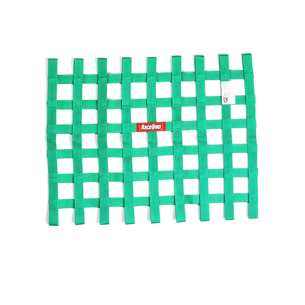 Photo for RaceQuip Window Net 725075; SFI 27.1 18.000 x 24.000 in. Green 1.000 in. Polypropylene Webbing
