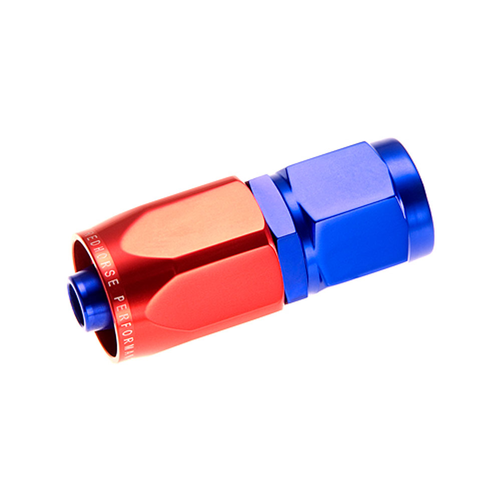 Redhorse Performance Fuel Hose Fitting 1000-06-1; Swivel Hose End Blue/Red Anodized -06AN Straight -06AN Female 