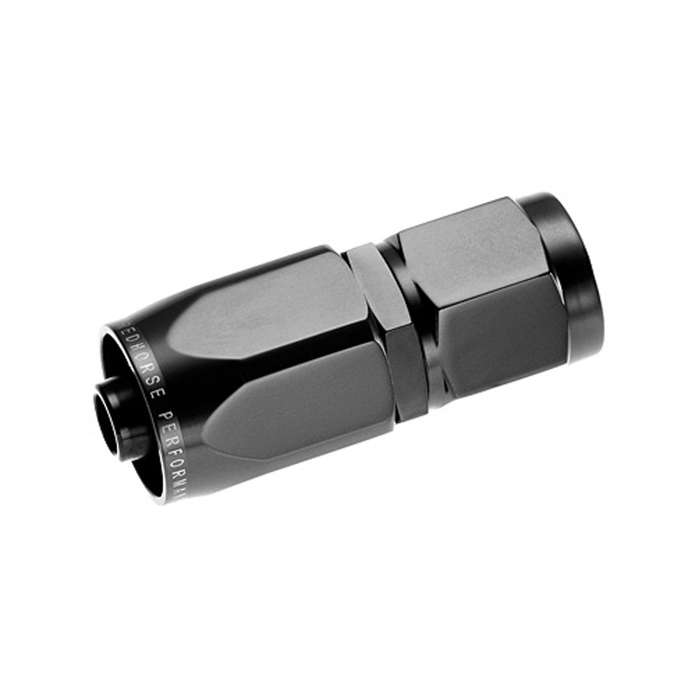 Redhorse Performance Fuel Hose Fitting 1000-06-2; Swivel Hose End Black Anodized -06AN Straight -06AN Female 