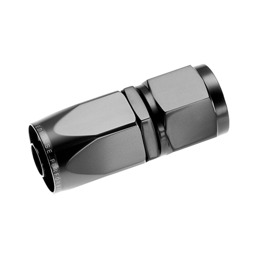 Redhorse Performance Fuel Hose Fitting 1000-08-2; Swivel Hose End Black Anodized -08AN Straight -08AN Female 