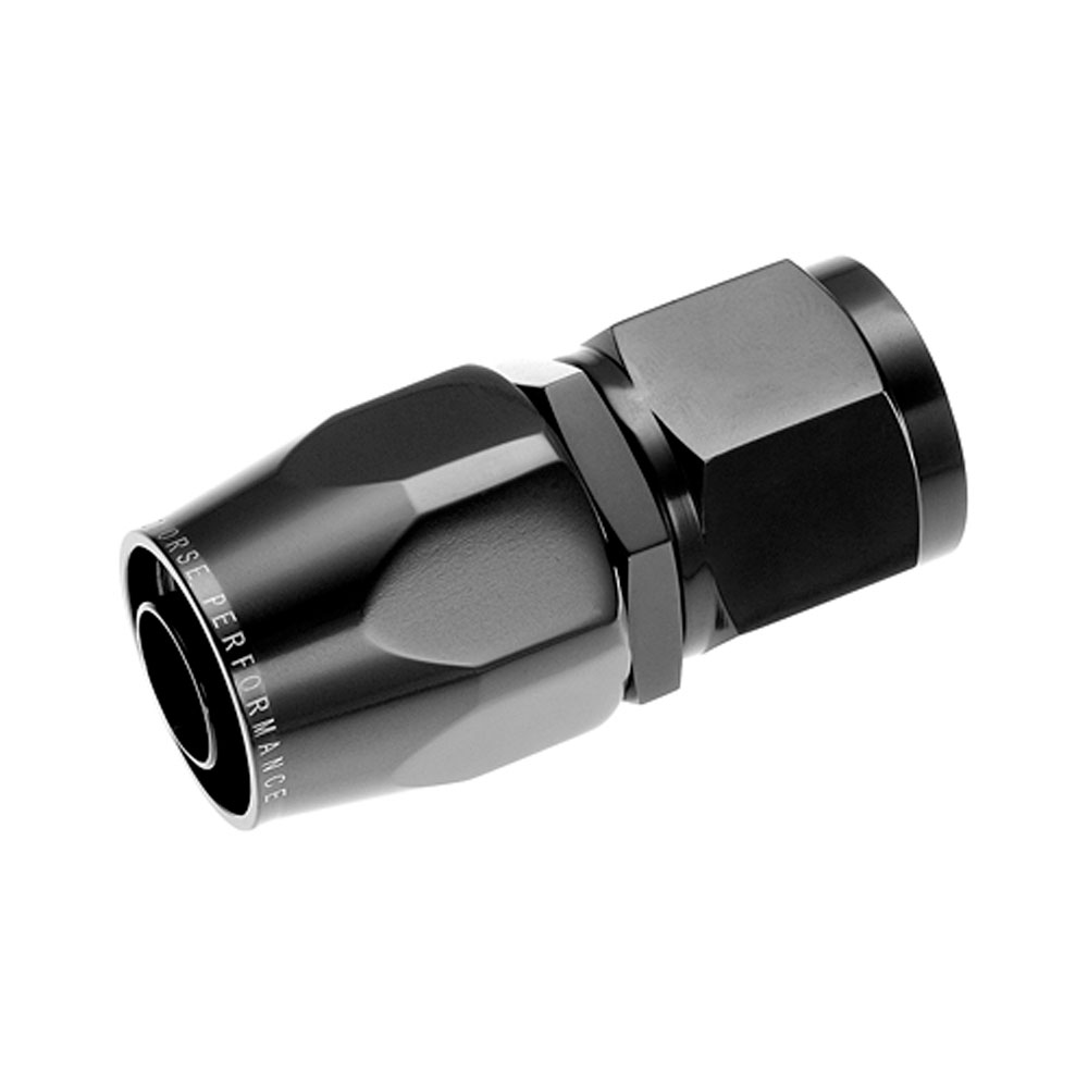 Redhorse Performance Fuel Hose Fitting 1000-10-2; Swivel Hose End Black Anodized -10AN Straight -10AN Female 