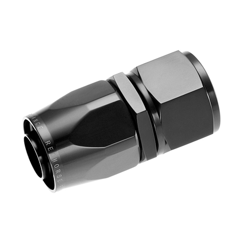 Redhorse Performance Fuel Hose Fitting 1000-12-2; Swivel Hose End Black Anodized -12AN Straight -12AN Female 