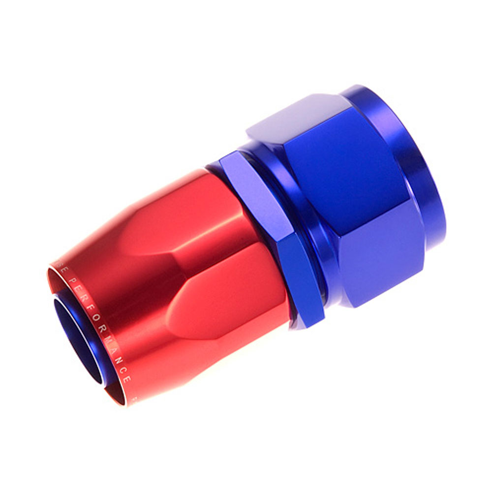 Redhorse Performance Fuel Hose Fitting 1000-16-1; Swivel Hose End Blue/Red Anodized -16AN Straight -16AN Female 