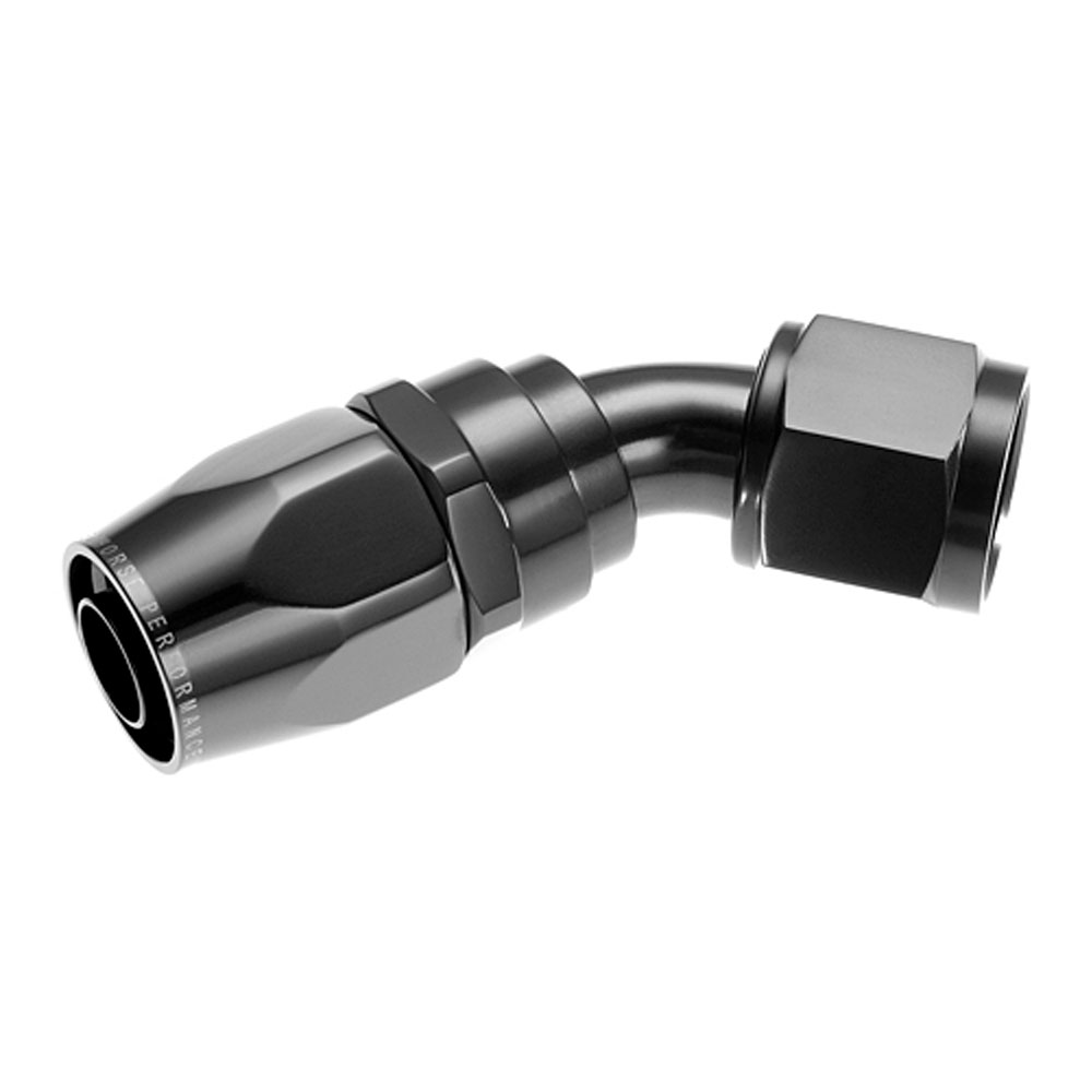 Redhorse Performance Fuel Hose Fitting 1045-10-2; Swivel Hose End Black Anodized -10AN 45 deg. -10AN Female 